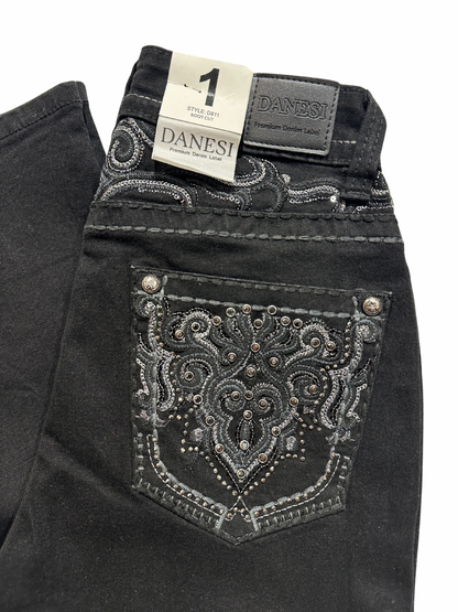 Danesi Black Bling Pocket Silver Bootcut Jean