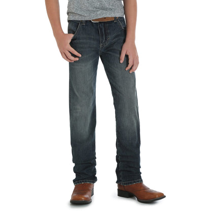 Wrangler Boy's Retro Jerome Slim Straight Jean - Medium Blue
