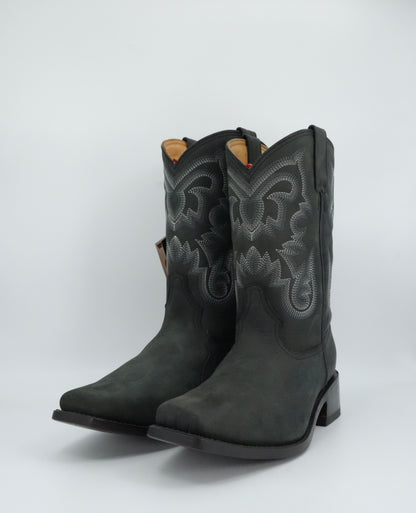 Los Altos Men's Black Gamusa Trompa De Puerco Narrow Square Toe Boot