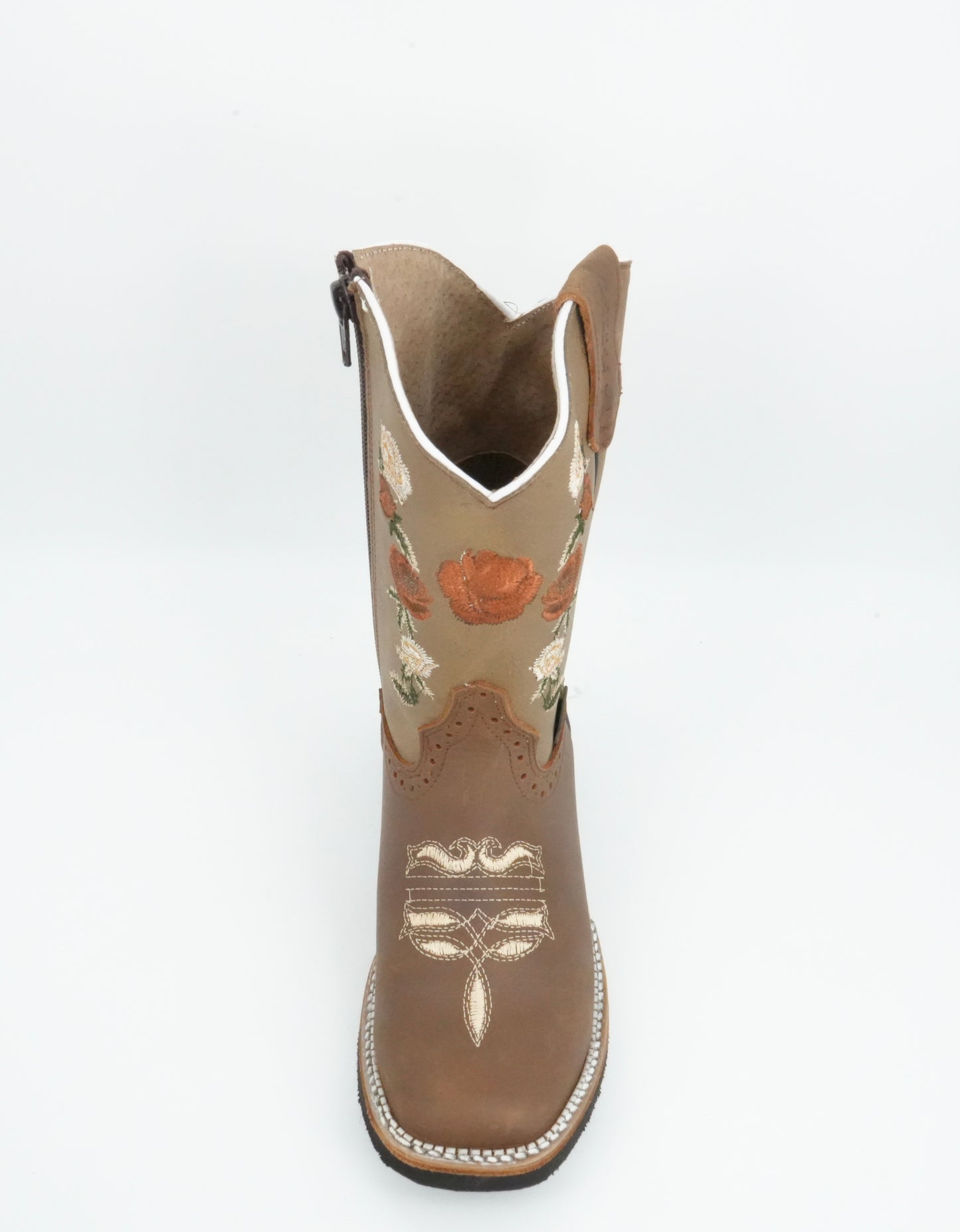 Chaparral Kid’s Crazy Leather Floral Brown Boot