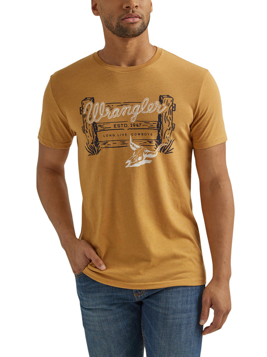Wrangler Men's Rope Logo Gold T-Shirt