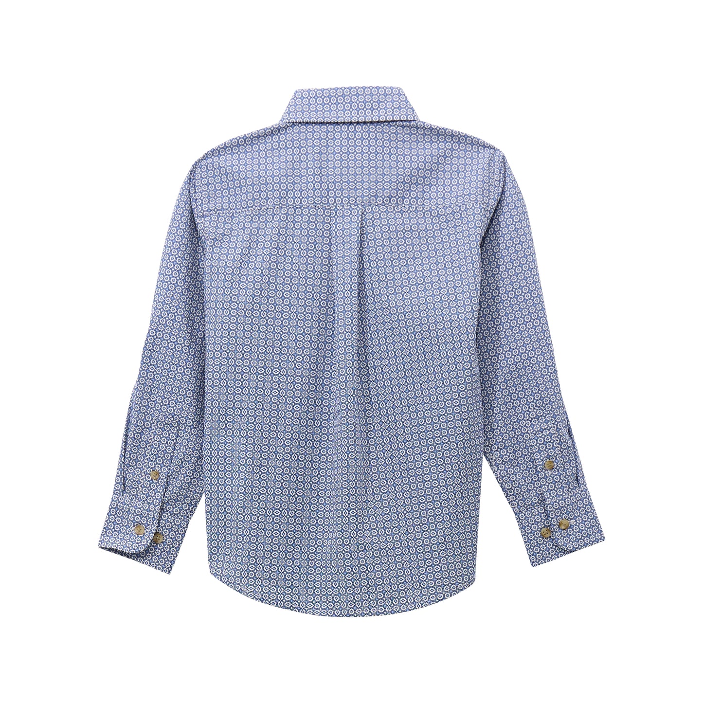 Wrangler Boy's Classic Button Down Long Sleeve Blue Shirt