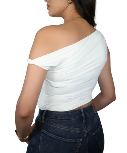 Women's Jaime Light Weight One Shoulder Top - White