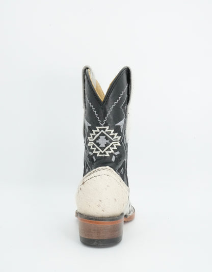 Rock'em Kid's Cow Hair White/Black Boots Size: 7 US / 14 MEX  *AS SEEN ON IMAGE*