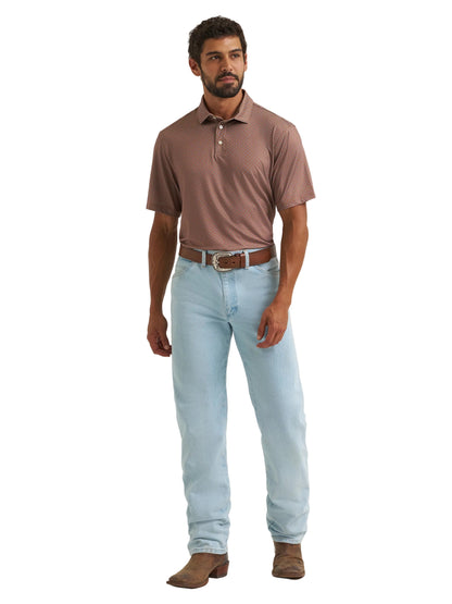 Wrangler Men's ATG Geometric Performance Polo - Brown