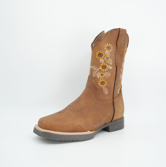 Black Stone Kid's Crazy Tan Sunflower Boot