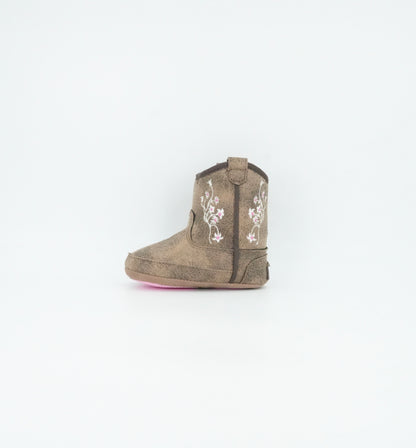 Twister Infant Lily Floral Brown Boot - Pink