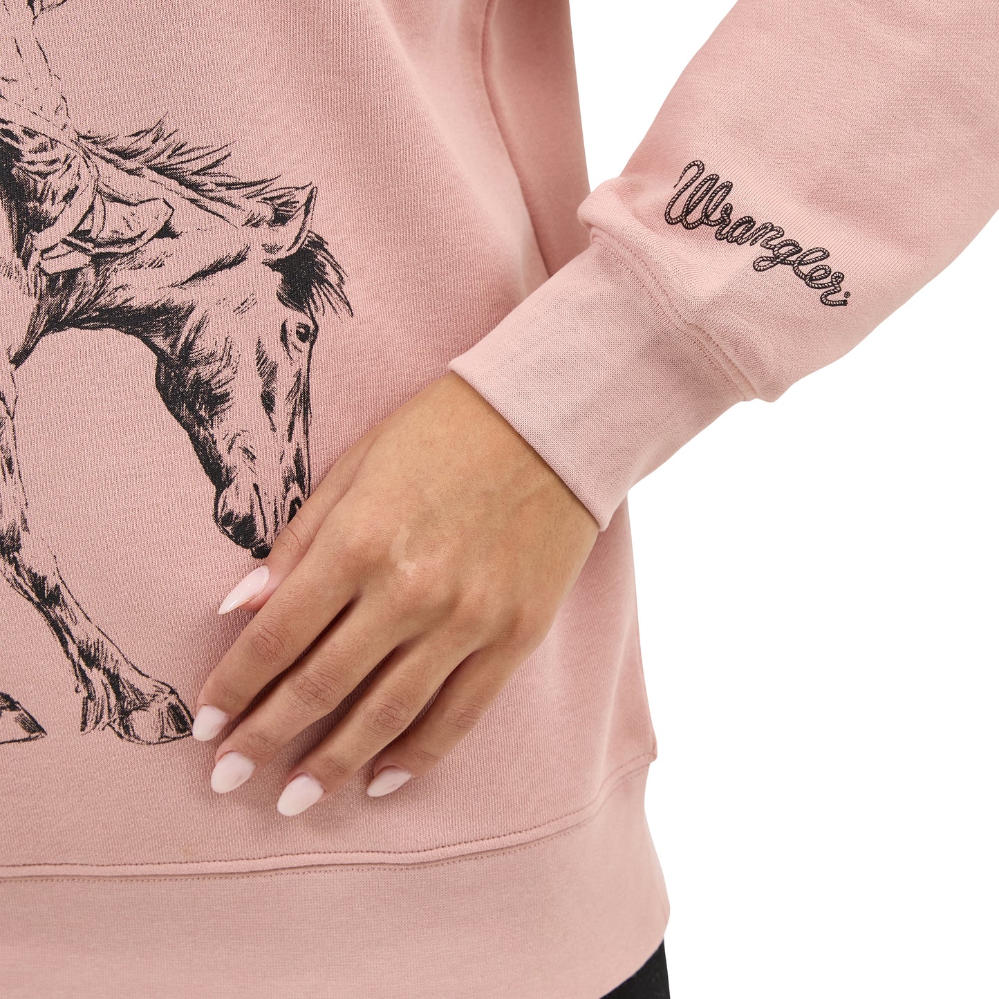Wrangler Women's Misty Rose Rodeo Graphic Crew Sweatshirt