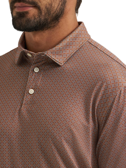 Wrangler Men's ATG Geometric Performance Polo - Brown