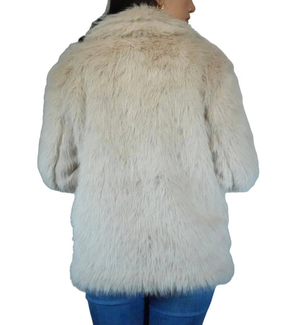 Blue B Women's Faux Fur Coat - Tan