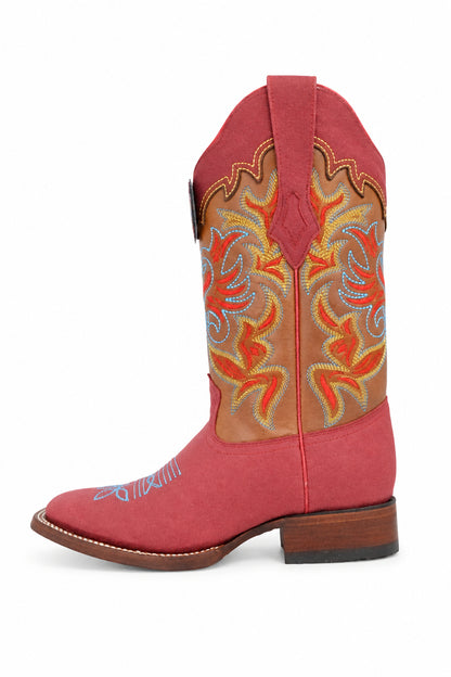 Los Altos Women's Boots Multi Color Stitch Work Boot - Red