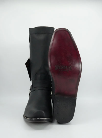 Indomable's Men's Black Leather Trompa De Puerco Narrow Square Toe Boot