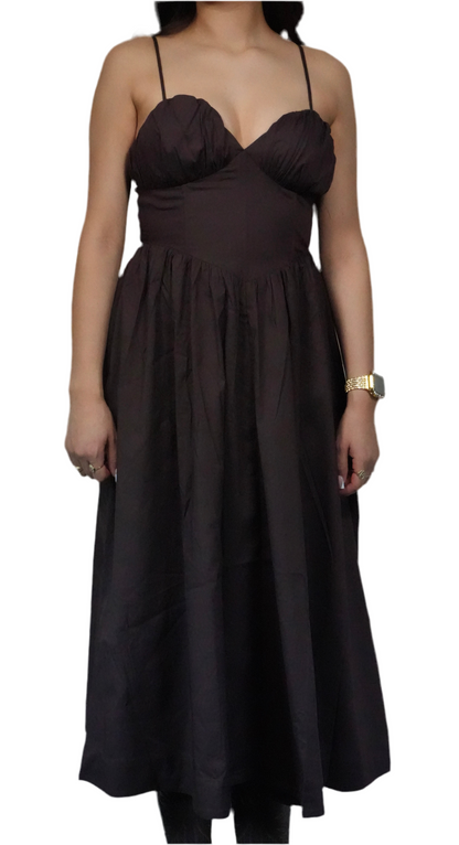 Blue B Women's Spaghetti Strap A-Line Maxi Dress - Chocolate