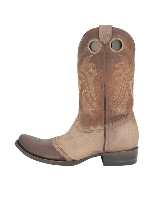 Cuadra Men's Cowhide Leather Semi Round Toe Boot - Two Tone Brown