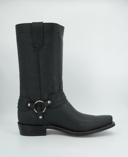 Indomable's Men's Black Leather Trompa De Puerco Narrow Square Toe Boot