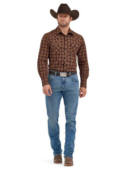 Wrangler Men's Retro Long Sleeve Sawtooth Snap Pocket Western Shirt