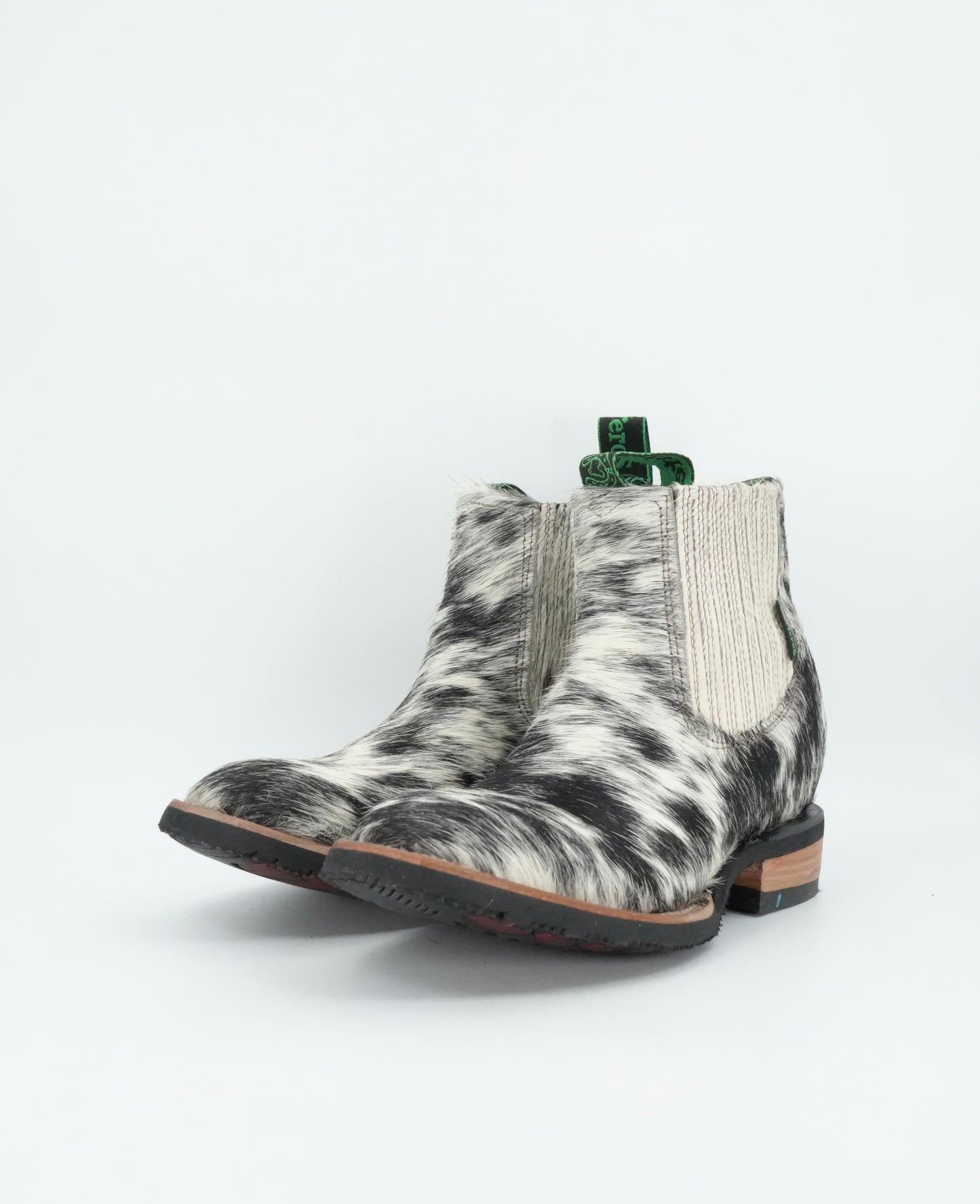 Cristeros Jr's Cow Hair White/Black Boots Size: 3.5 US / 22.5 MEX  *AS SEEN ON IMAGE*