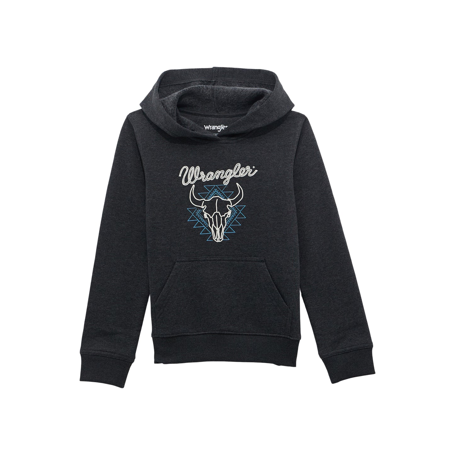 Wrangler Boy's Charcoal Front Skull Logo Pullover Hoodie