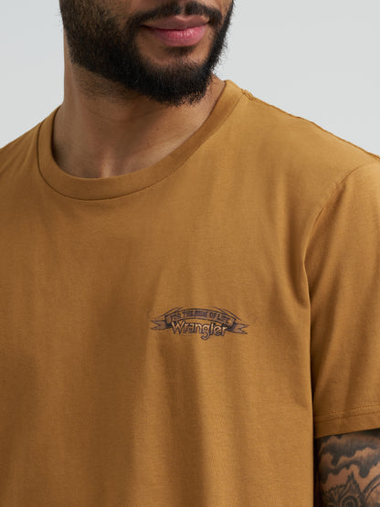 Wrangler Men’s Back Graphic Rodeo Tobacco Brown T-Shirt