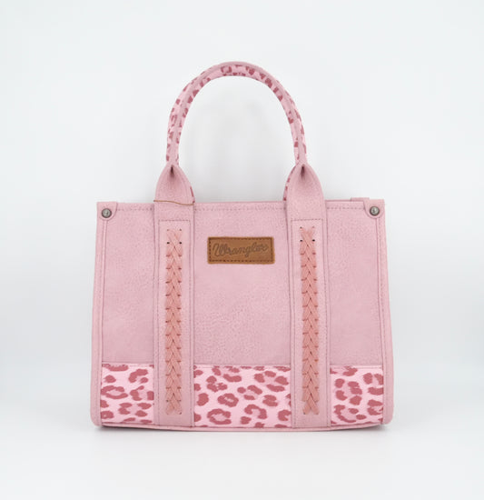 Wrangler Leopard Print Concealed Carry Tote/Crossbody - Pink