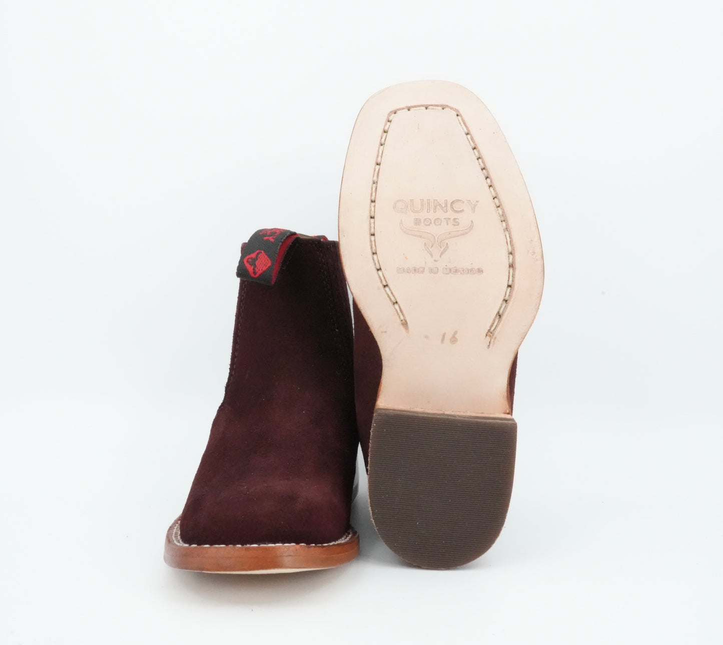 Quincy Little Kid's Suede Burgundy Short Boot