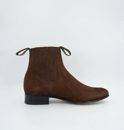 Besserro Kid's Nobuck Charro Short Boot - Chocolate