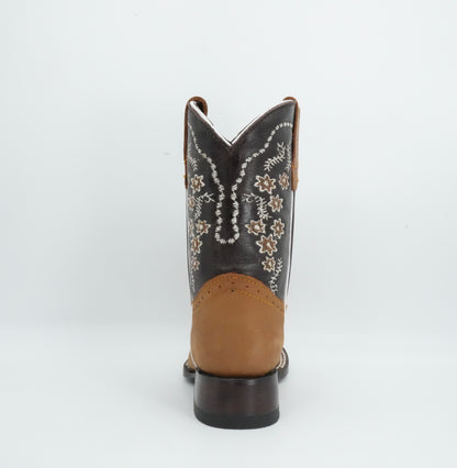 Quincy Kid’s Crazy Flower Embroidery Tang Boot