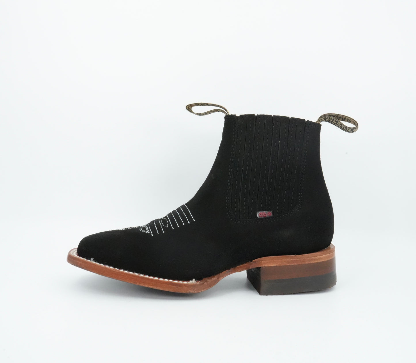 Besserro Jr’s Nobuck Black Square Toe Short Boot