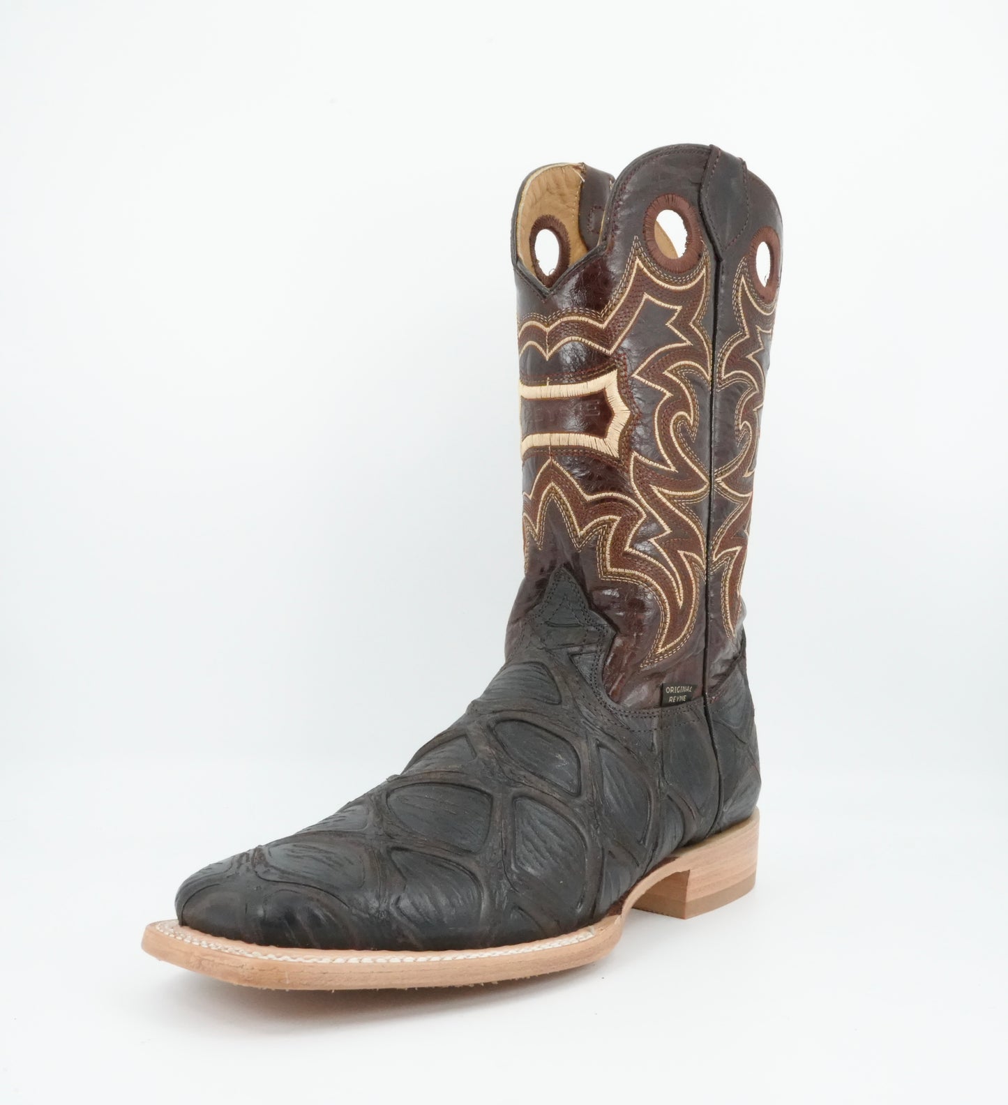 Reyme Men's Piraruco Print Tobacco Wide Square Toe Boot