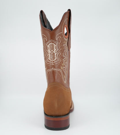 Wild West Botas Nobuk Chedron con punta cuadrada para hombre