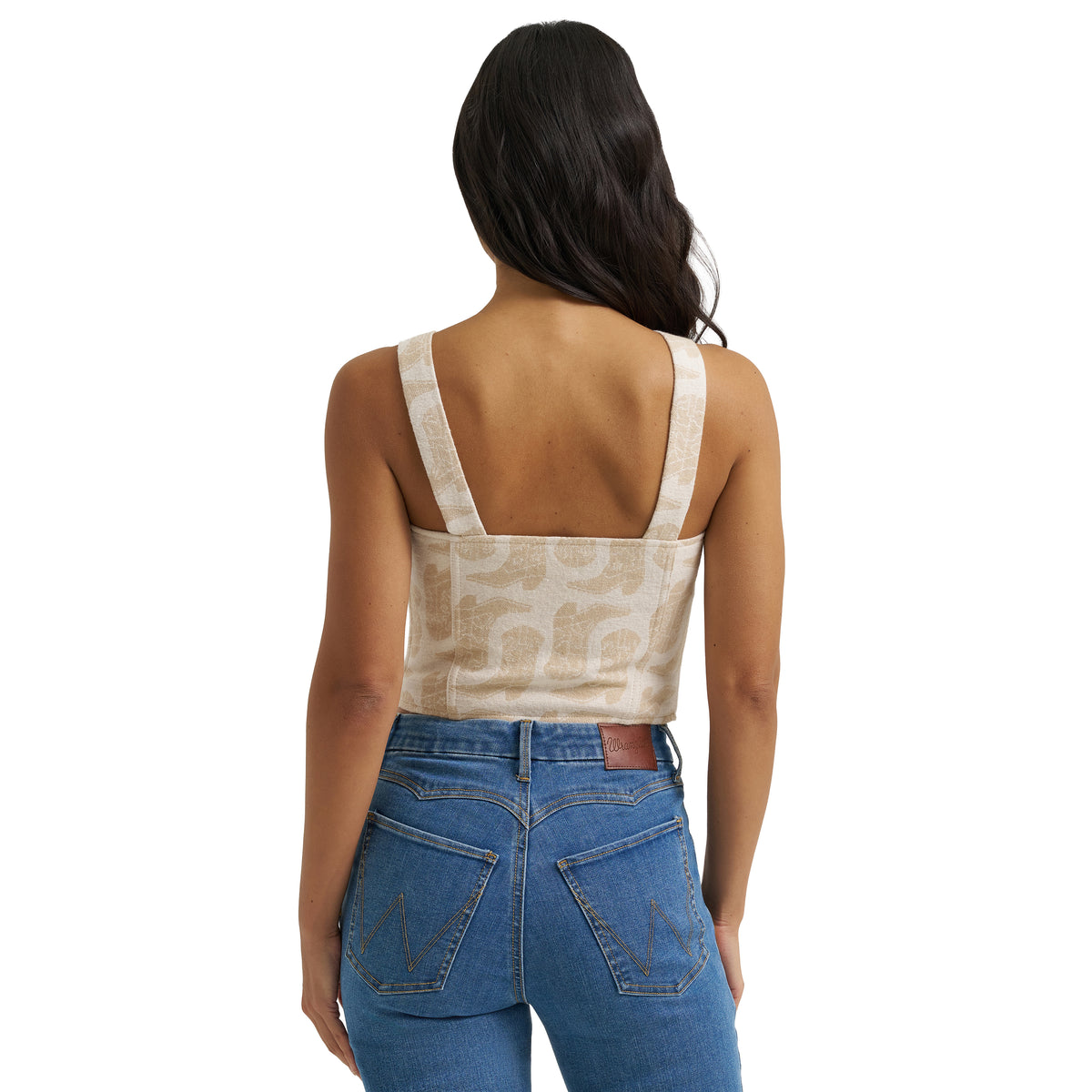 Wrangler Women's Jacquard Corset Top - Beige
