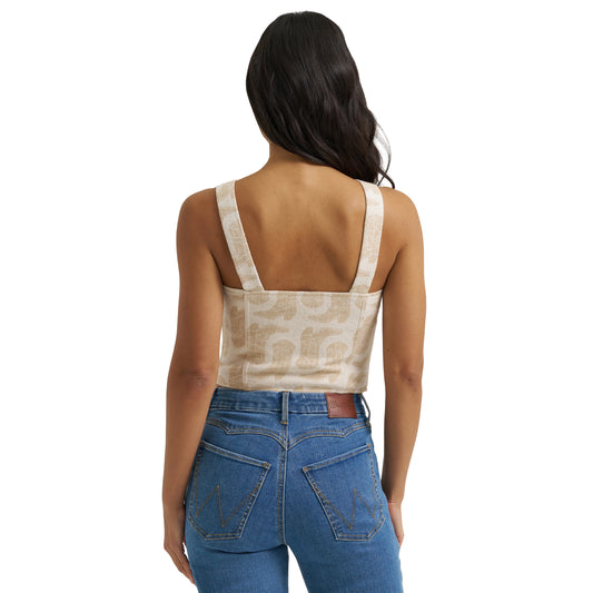 Wrangler Women's Jacquard Corset Top - Beige