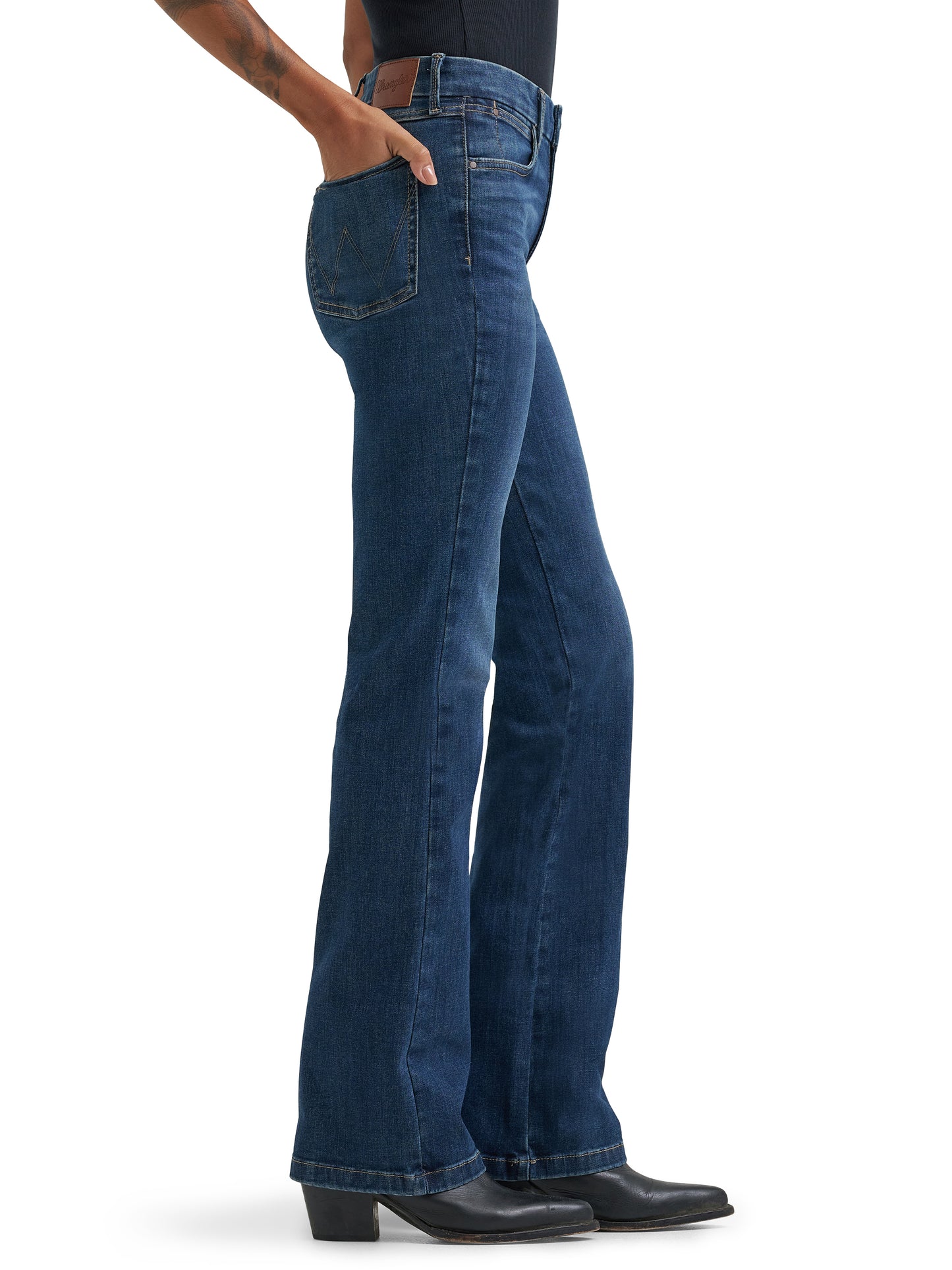 Wrangler Women's Bespoke High Rise Stretch Dark Blue Bootcut Jean