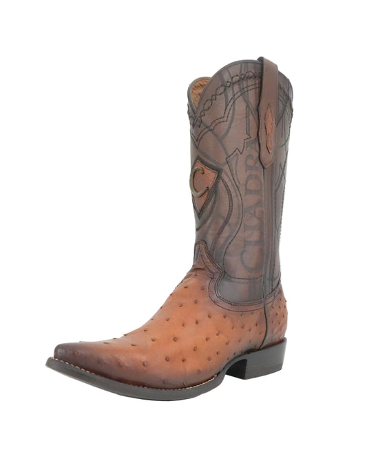 Cuadra Men's Genuine Ostrich Snip Toe Boot - Brown Honey