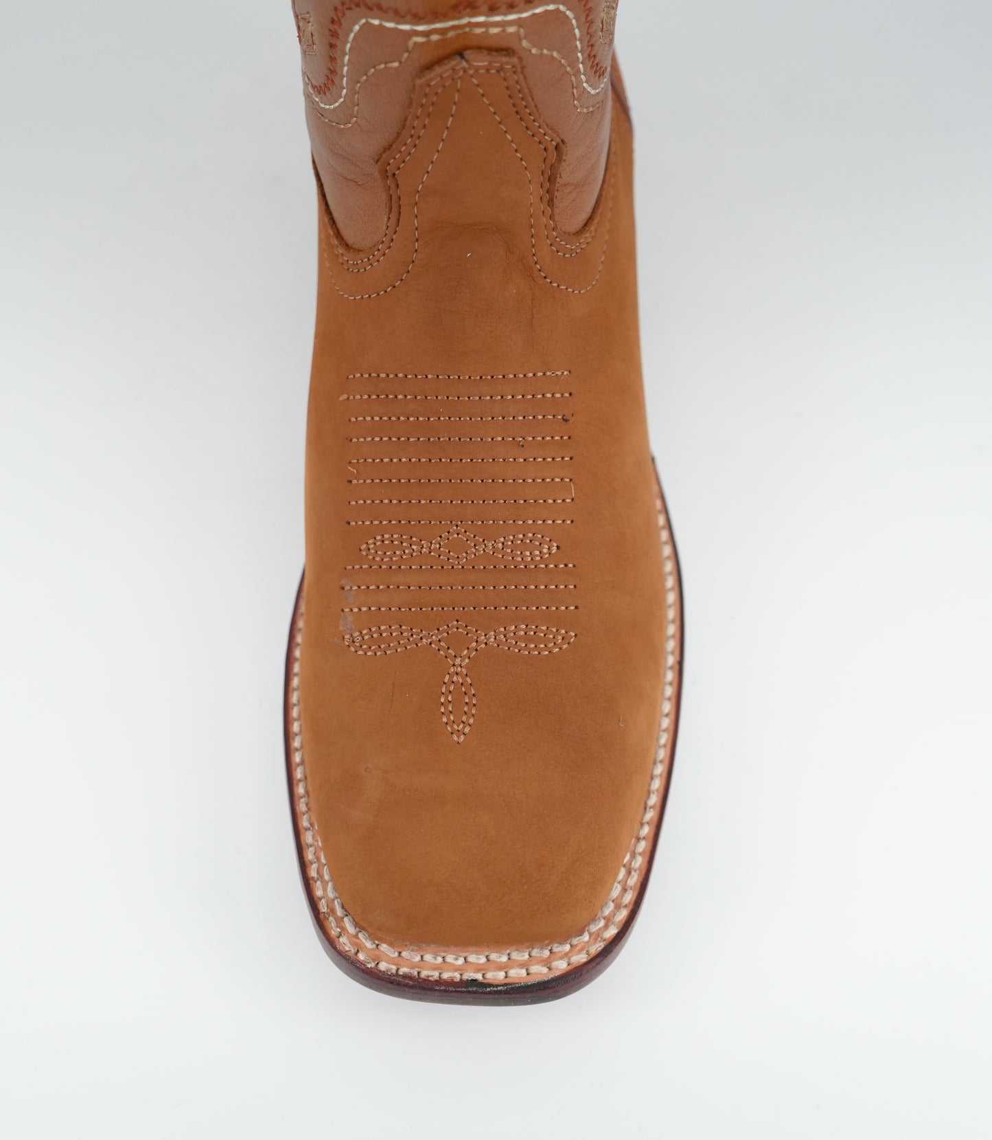 Wild West Botas Nobuk Camel con punta cuadrada para hombre