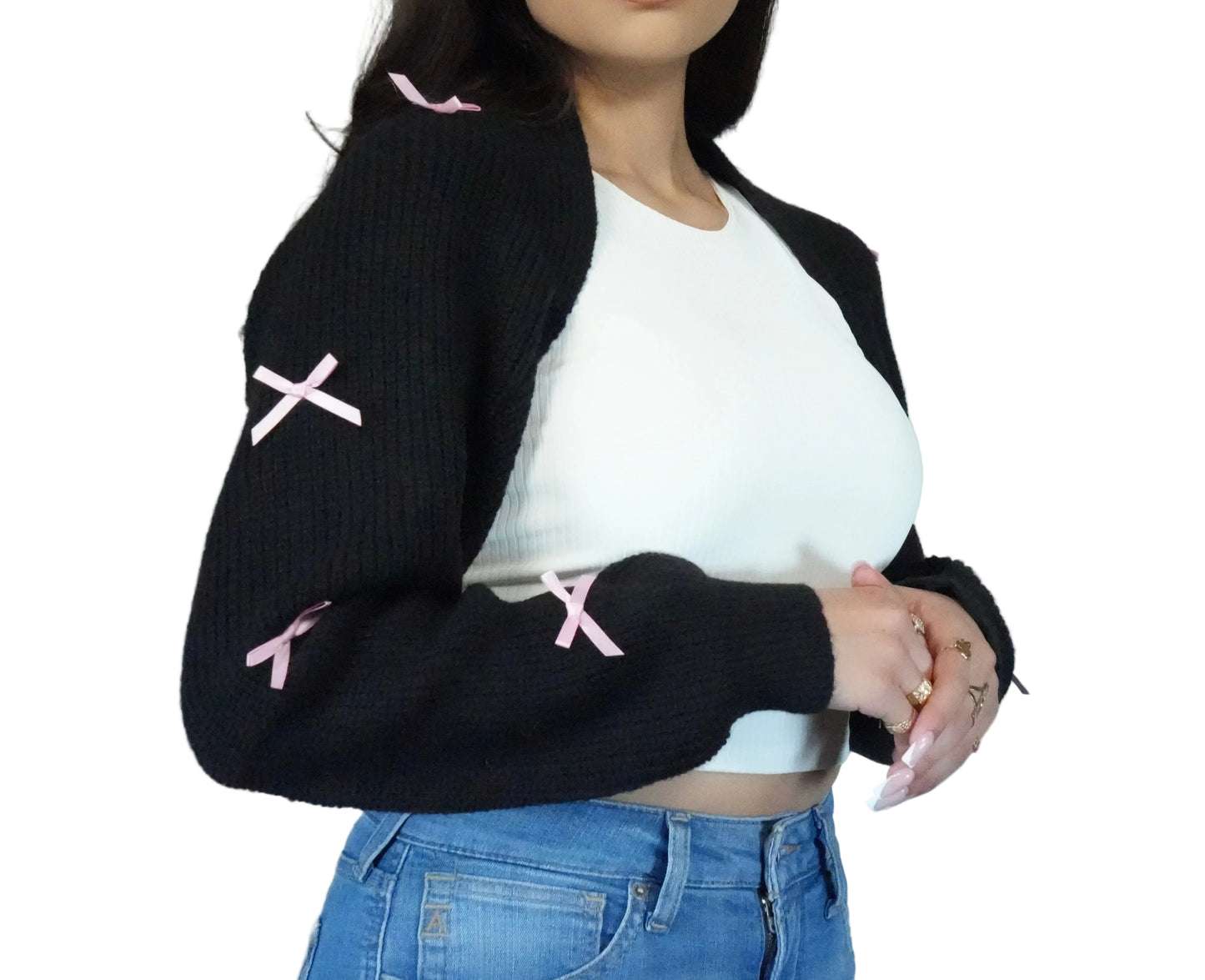 Women's Bowie Shrug Style Crop Cardigan Bolero - Pink