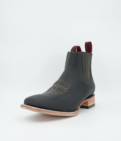 Quincy Men's Black Leather Short Boot
