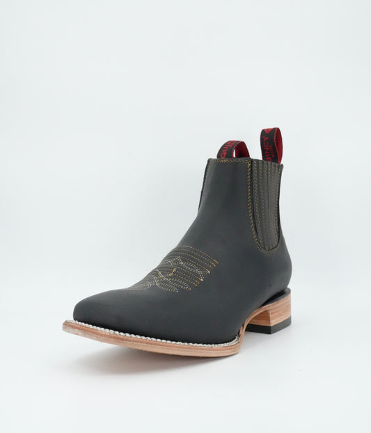 Quincy Men's Black Leather Short Boot