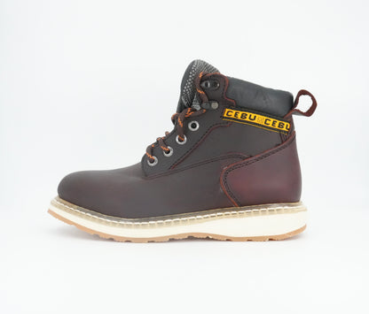 Cebu Men's BW Round Toe Grasso Short Work Boot - Shedron