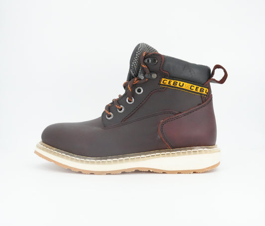 Cebu Men's BW Round Toe Grasso Short Work Boot - Shedron