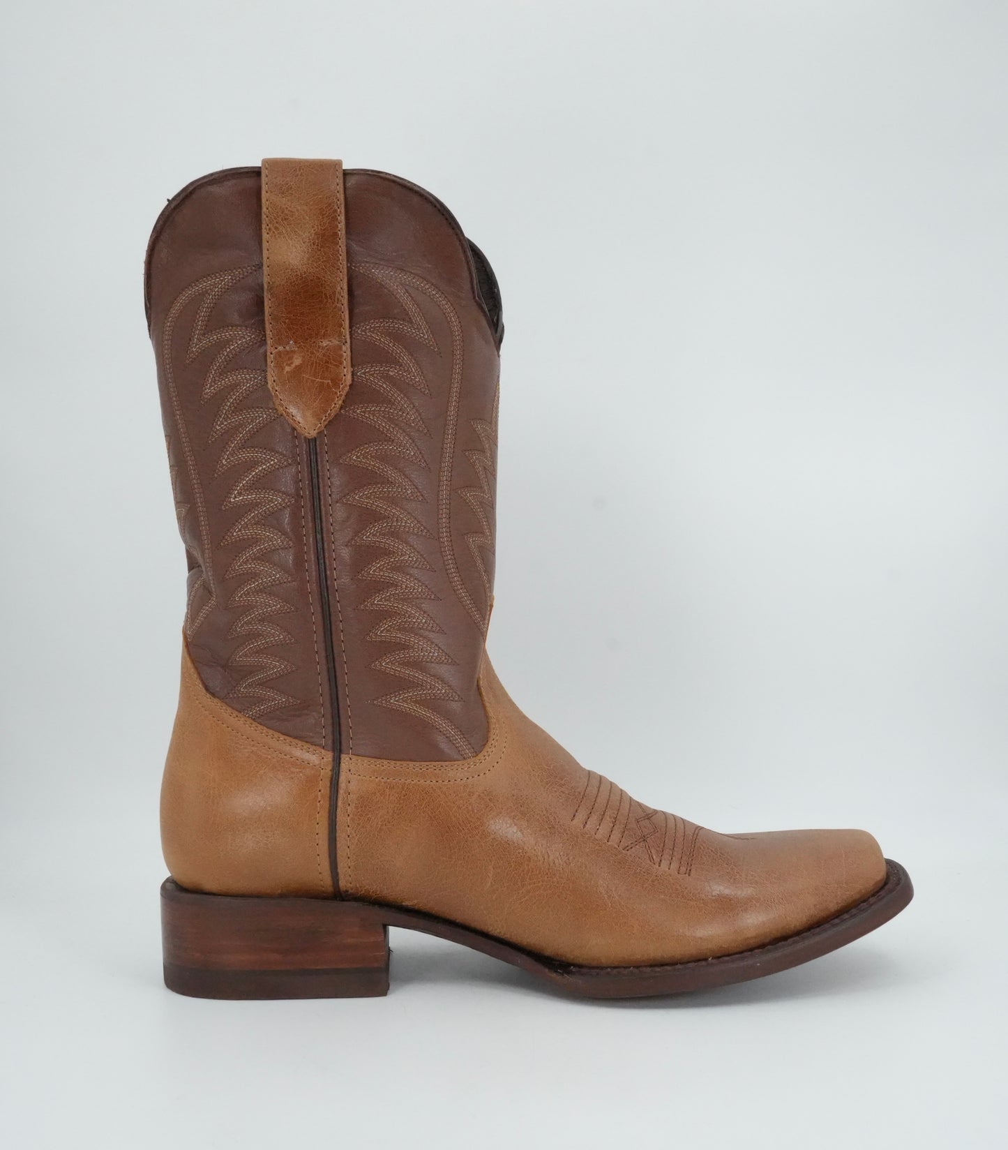 Denver Boots Men's Tan Leather Semi Square Toe Boot