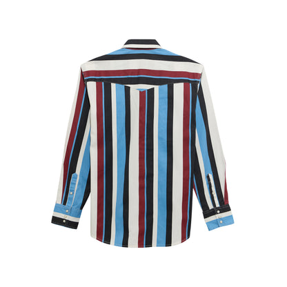 Boy's Wrangler Brushpopper Long Sleeve Western Snap Shirt - Blue Raspberry