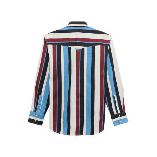 Boy's Wrangler Brushpopper Long Sleeve Western Snap Shirt - Blue Raspberry