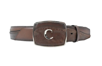 Cuadra Men's Honey Western Bovine Leather Belt - Tobacco