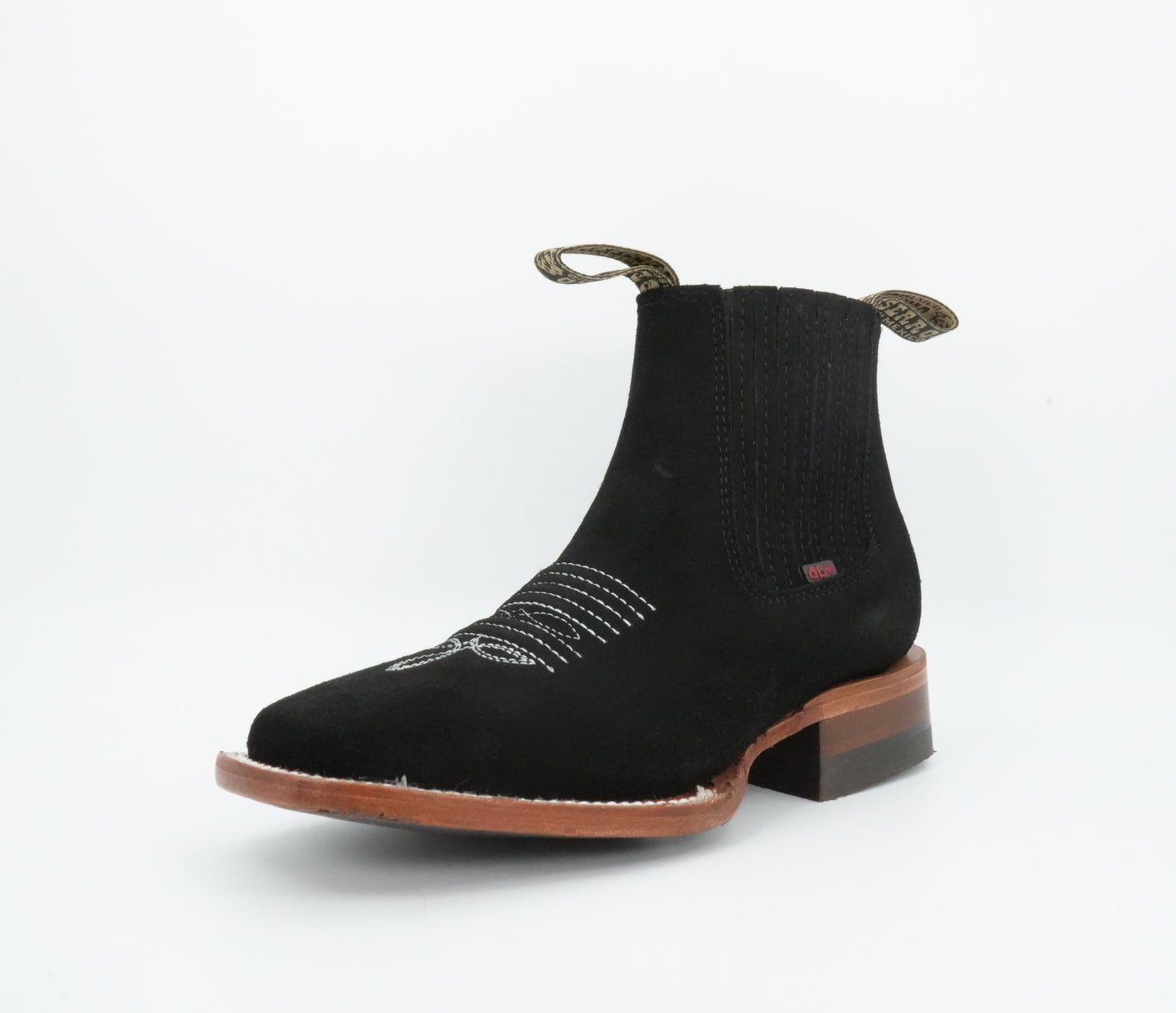 Besserro Jr’s Nobuck Black Square Toe Short Boot