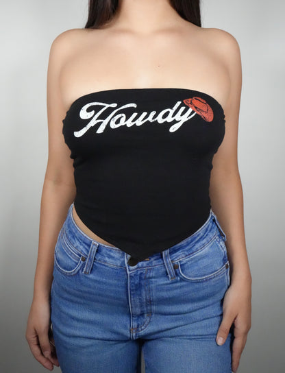 Ijoah Women's Howdy Graphic Tube Top - Black