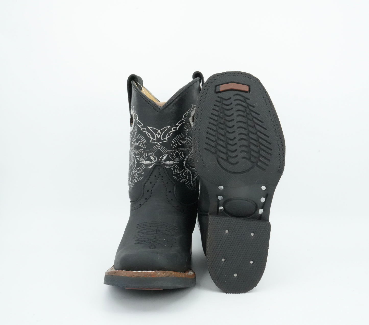 Quincy Kid's Crazy Black Square Toe Boot