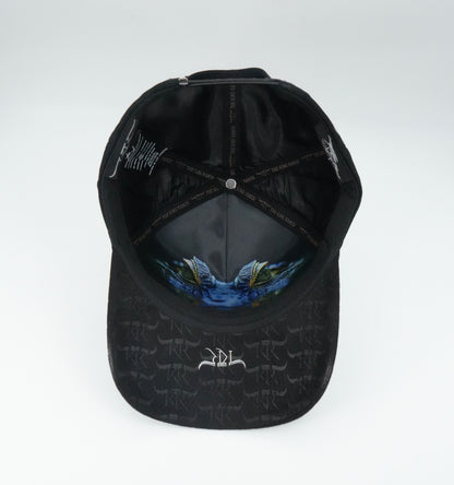The King Ranch Crocodile Patch Cap - Black