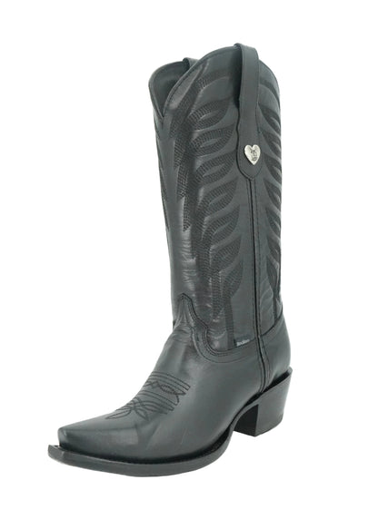 Rock'em Women’s Carla Leather Snip Toe Boot - Black