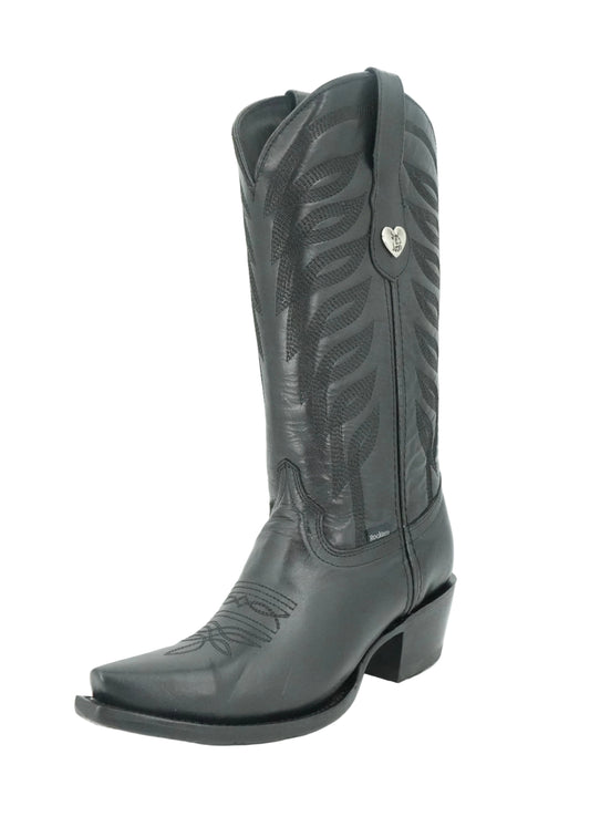 Rock'em Women’s Carla Leather Snip Toe Boot - Black